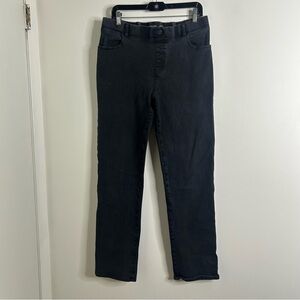 Betabrand Womens Straight Leg Yoga Jeans Size 2XL Black Mid Rise Pull On Stretch